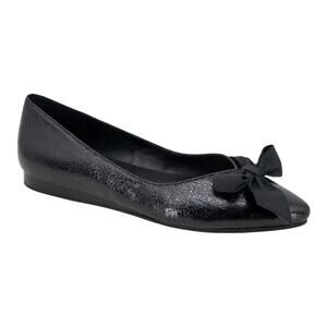 Kenneth Cole Reaction Women's Lily Bow Pointed Toe Ballet Flats Black Size 6